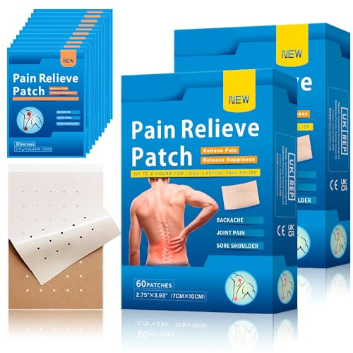 Mineup 120 Stück Schmerzlinderung Patch, Schmerzlinderungspflaster, Schmerzpflaster Knie, Wärmepflaster für Knie Rücken Nacken Muskelkater Schulter