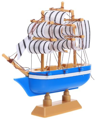 Cabilock Nautical Cake Topper, Mediterranean Sailboat Model Cake Decor, Cruise Theme Hawaiian Beach Party Decoration, for Birthday Wedding Summer Graduation Season Party