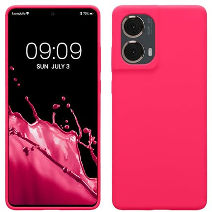 kwmobile Cover per Motorola Moto G85 5G Custodia - Back Case per Smartphone in Silicone TPU - Protezione Gommata - rosa shocking
