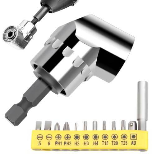 Winkelschrauber Vorsatz Adapter, Neu Corner Tool Screw Hub With 12 Multi-Function Bend Screwdriver Bit, Für Garage, Bauarbeiter (Kurz)