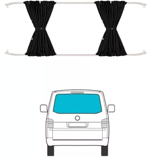 Auto Vorhang,Auto Gardinen Van Travel Autovorhänge Teile Auto Privatsphäre Verdunkelungsfenster Sonnenschutzvorhänge Mit Kunststoffschienen Passend Für VW T5 T6 T6.1(Tailgate Window)