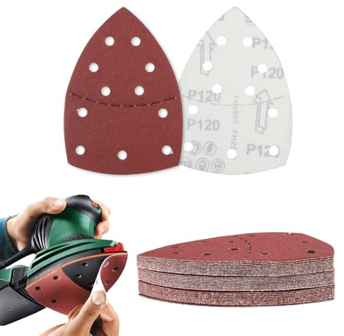 30 Pcs 120 Grits Sanding Pads Mouse Sander Pads Hook and Loop Sandpaper