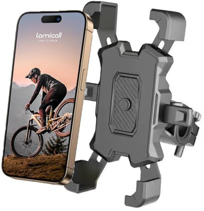 Porta Cellulare Moto, [Ultra Stabile] Porta Cellulare Bici, porta telefono bici, Manubrio Supporto Telefono Moto con Blocco di Sicurezza Compatibile con iPhone/Galaxy 3.5- 6.8 Phone