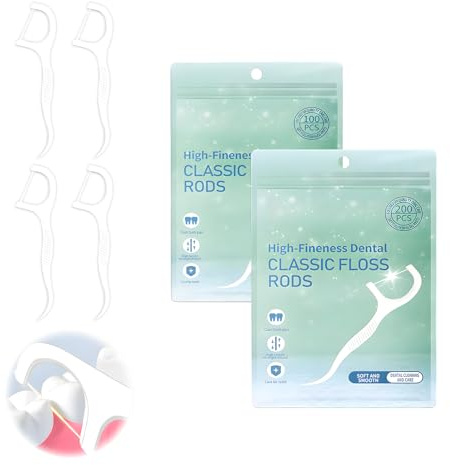 300 Pièces Fil Dentaire Sticks avec Manche, Hygiénique et Portable Nettoyage Efficace des Dents et des Gencives Idéal Pour Hygiène Bucco Dentaire Quotidienne Utilisation à la Maison Voyage et Hôtels