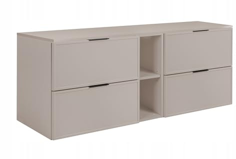 Rodan Moderne Möbel - Schrank Kaschmir - Möbelstück - Bastelregal – Bastelplatte 140,6 x 58,6 x 46 cm