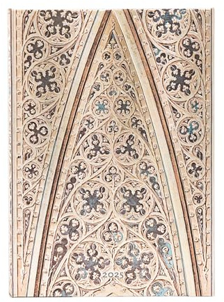 Paperblanks 12-Monatskalender 2025, Gewölbe des Mailänder Doms, Midi, Verso, mit Klappumschlag