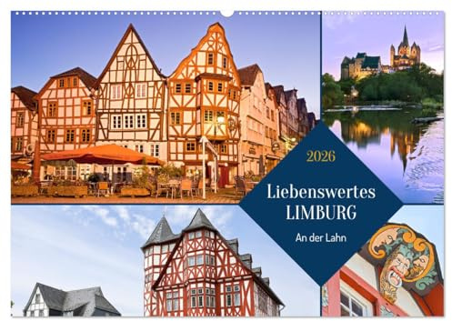 Liebenswertes Limburg (Wandkalender 2026 DIN A2 quer), CALVENDO Monatskalender: Limburg - Die zauberhafte Fachwerkstadt an der Lahn (CALVENDO Orte)