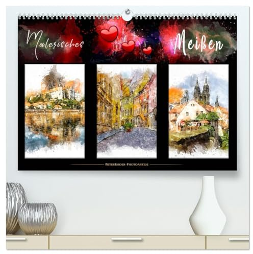 Malerisches Meißen (hochwertiger Premium Wandkalender 2026 DIN A2 quer), Kunstdruck in Hochglanz: Meißen, bezaubernde Stadt an der Elbe. (CALVENDO Orte)