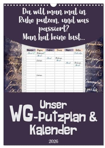 Gothic WG-Putzplan & Kalender 2026 (Wandkalender 2026 DIN A3 hoch), CALVENDO Monatskalender: Kalender und Putzplan in einem - Design Gothic ... für Wohngemeinschaften. (CALVENDO Lifestyle)