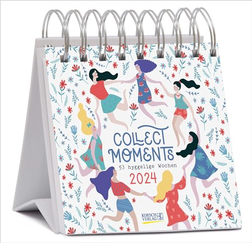 Collect Moments 2024: Aufstellbarer Typo-Art Postkartenkalender. Jede Woche ein neuer Spruch. Hochwertiger Wochenkalender für den Schreibtisch