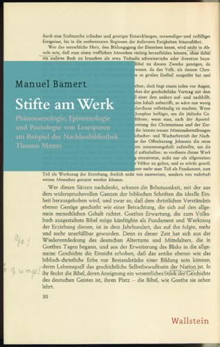 Stifte am Werk: Phänomenologie, Epistemologie und Poetologie von Lesespuren am Beispiel der Nachlassbibliothek Thomas Manns
