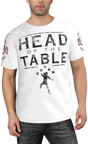 Männer The Table Head Reigns Roman T-Shirt Casual Kurzarm-Tee-Shirts Konzert-Merch Leichtes T-Shirt Black XL