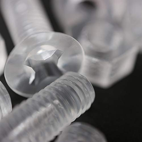 20 x Dadi e bulloni Svasati a Croce, Plastica Acrilica Trasparente, M8 x 40mm - Viti in Plastica Acrilica, Vite a testa svasata