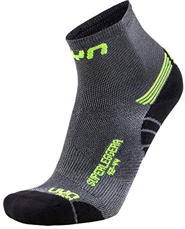 UYN Herren Run Superleggera Socke, Silver/Yellow Fluo, 39/41