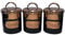 Black & Copper Metal Tea Coffee Sugar Storage Canister Set Jar Pots Tins