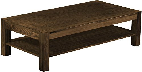 B.R.A.S.I.L.-Möbel Brasilmöbel Couchtisch Rio Kanto 160x80 cm Eiche antik mit Ablage Wohnzimmertisch Holz Tisch Pinie Massivholz Stubentisch Beistelltisch Echtholz Größe und Farbe wählbar