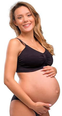 Carriwell Soutien-Gorge de Grossesse et d’Allaitement avec Rembourrage, sans Coutures, sans Armatures – Maintien et Mise en Forme optimaux, Respirant, Doux, avec Rallonge de Soutien-Gorge, S-XL