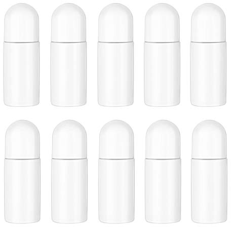 HEALLILY 10pcs 50ml Roller Bottle Refillable Aromatherapy Oil Bottle Perfume Fragrance Storage Tubes Rolling Makeup Storage Vials Empty Rollerball Container