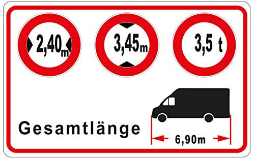 Personalisierter Transporter Aufkleber Breite-Höhe-Gewicht | 95 x 60 mm