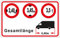 Personalisierter Transporter Aufkleber Breite-Höhe-Gewicht | 95 x 60 mm