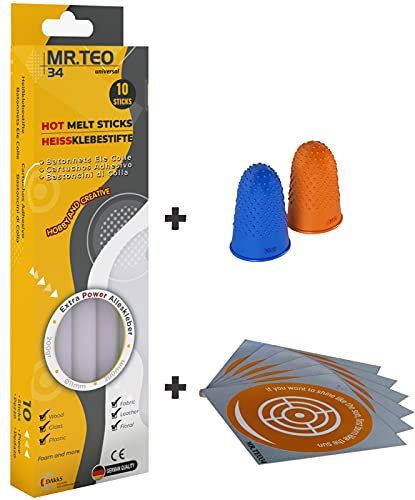 MR.TEO NANO Premium Heißklebesticks, 11 mm x 200 mm Heißklebestifte, alle Materialien für Kinder Erwachsene DIY Versiegelung Reparieren (10)