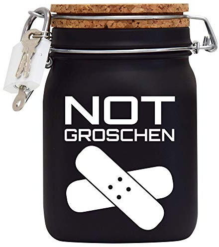 Spardose Notgroschen Geld Geschenk Idee Schwarz L
