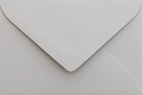 6 x 9 cm Mini Briefumschläge - Hell Grau - 25 stück - Miniatur Kuverts, nassklebend für Blumen-Grüße, Grußkarten, Anhänger & Geld-Geschenke, für Visitenkarte