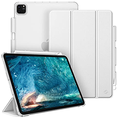 FINTIE Coque pour iPad Pro 11 Pouces 2022/2021 (4ème/3ème Génération) - [Rangement de Stylet] Etui Transparent Mat Housse Léger, Cover Aussi pour iPad Pro 11 2020/2018, Argent