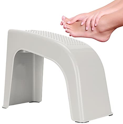 Repose-pieds de Douche Repose-pieds Pédicure Support Forte Capacité de Antidérapant Stable Massable Confortable Léger Tabouret de Pédicure(Beige)