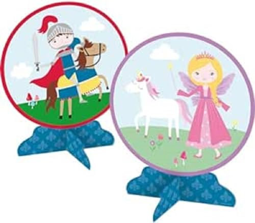 Amscan 9909861 - Centre de table de fête d'anniversaire pour enfants princesse et chevalier