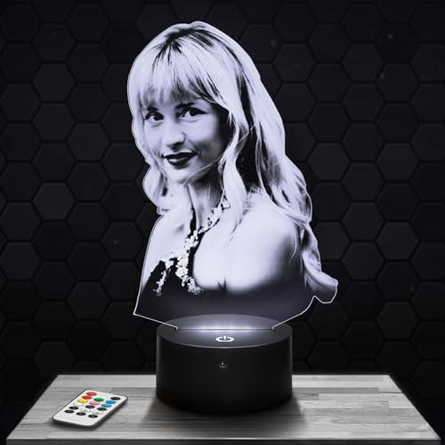 Lampephoto.fr - Lampe 3D Chanteuse Angèl e Idée Cadeau Fan Chanson Française, Veilleuse Tactile Led Illusion, Effet Hologramme 3D, Idée Cadeau Noël Anniversaire Garçon et Fille TOP