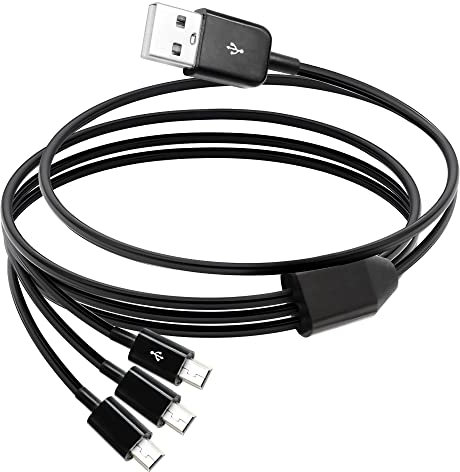RIIEYOCA Câble répartiteur multi-mini USB 3 en 1 USB 2.0 A mâle vers 3 mini 5 broches mâles de synchronisation de données, 1 m (noir)