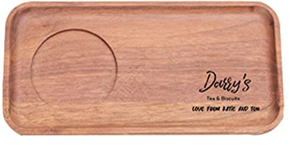 Personalised Rectangular Serving Tray Tea and Biscuits Wooden Board for Tea Coffee Cake Breakfast Tray