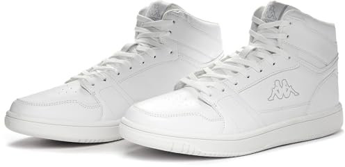 Kappa - Sneakers Alta, Uomo Donna, Bianco, Poliuretano, Fitness. Logo Basil MD, Taglia: 44