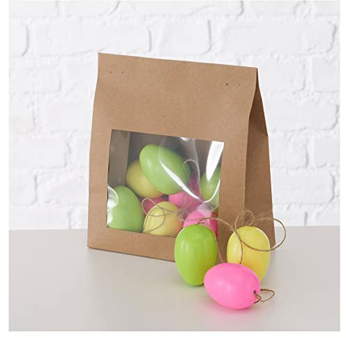 Boltze Set dodici ovetti uova appendibili, decoro pasquale multicolore colorate al neon Lennon H6 cm