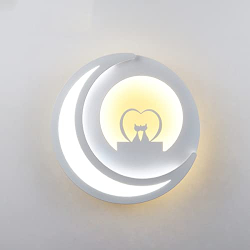 ZTWLEED LED Wandleuchte Innen,14W 1600LM Kinderzimmer Wandlampe 3 Farben Licht 3000K/4000K/6000K,Weiß Runden Wandbeleuchtung für Schlafzimmer Kinderzimmer Korridor Treppe Φ 22CM 220V