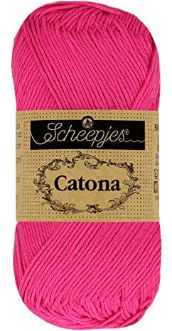 Scheepjes - Scheepjes Catona 604 Neon Pink Yarn - 10x50g