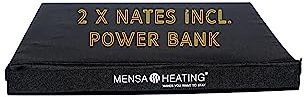 DEAL 2 X MENSA HEATING - NATES – Original elektrisches Kissen – Infrarot-Heiztechnologie – inklusive 10000 mAh Powerbank – 3/6 Stunden Wärme – 40 x 40 cm – schwarze Farbe