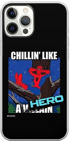 ERT GROUP mobile phone case for Iphone 12/12 PRO original and officially Licensed Marvel pattern Spider Man 033 optimally adapted to the shape of the mobile phone, case made of TPU