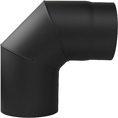 Ofenrohr Kaminrohr Rauchrohr Durchmesser Ø 130 mm Längenelemente - Bögen zur Auswahl (Bogen 90° Ø 130-2 mm Stahl schwarz)