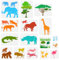 FINGERINSPIRE 16 Pochoir Animaux Africains, Arbres, Herbes, Plantes, Girafe, Éléphant, Lion, Crocodile, Rhinocéros, Cerf, Orang-Outan, Vache, Oiseau, Aigle, Léopard, Silhouette, Thème Animal