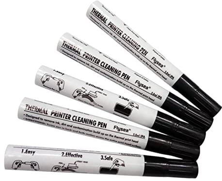 Tiuimk 5-Pack Thermal Print Head Cleaning Pens for Electronic Shipping Label Printers - Alcohol-Based Ink - Easy to Use - Compatible with All Thermal Print Heads - Safe for Coated Surfaces