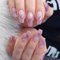 24pcs Medium Coffin False Nails, Purple Stick-on Glitter Silver Press-on Removable Glue-on Acrylic Full Cover Fake Nails for Women Girls - Nail Art Accessories