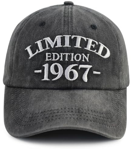 Xullaxth Limitierte Auflage 1960 1961 1962 1963 1964 1965 1966 1967 1968 1969 Mütze für Herren und Damen, verstellbare Baseballkappe aus Baumwolle, 1967, Schwarz, Einheitsgröße