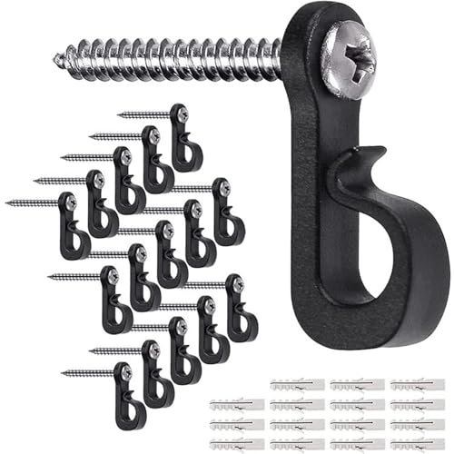 20PCS Q-Hanger Screw Hooks, Zinc Alloy Hanger Hooks for Outdoor String Lights, Wall & Ceiling Hanging, Potted Plants, Wind Chimes Decoration
