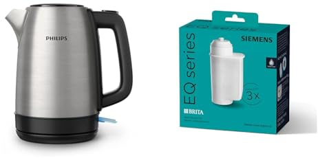 Philips Daily Collection Metall-Wasserkocher-Feder-Deckel & Siemens BRITA Intenza Wasserfilter TZ70033A