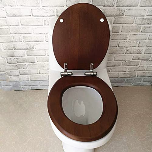 Universal-Toilettensitze mit langsamem Schließmechanismus, O-förmiger Deckel für WC-Sitze aus massivem Holz, für gewöhnliche Puffer-Toilettensitze