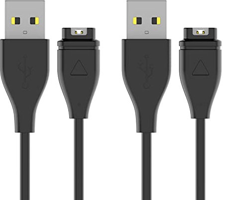 Amzpas Caricatore per Garmin Venu/Venu 2 Plus/Venu Sq/Venu Sq 2 Music/Vivoactive 3, Portatile Cavo di USB per Garmin Fenix 7/Fenix 6/Fenix 5 (100cm*2)