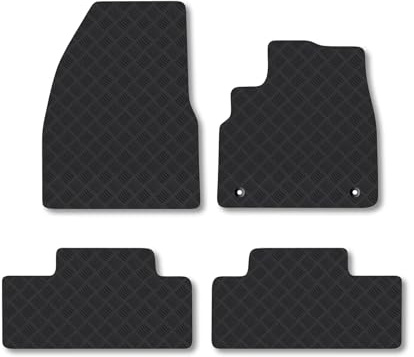 Renault Megane E-Tech (2022+) Rubber Car Mats Accessories Tailored Fit Compatible Accessory Waterproof Protection Non-Slip Floor Mats Full Coverage Durable Front Rear Set Coverage with Clips