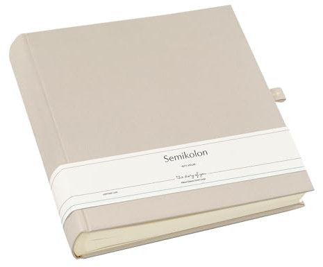 Semikolon 371958 Foto-Album Classic Event Large, 30,5 x 31 x 5,3 cm - 100 Seiten cremefarben für 200 Fotos - Warm Sand beige